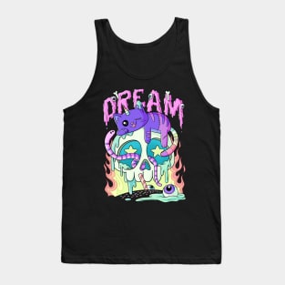 Dream Cute Kawaii Caticorn Skull Pastel Goth Aesthetic Tank Top